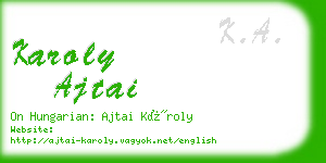 karoly ajtai business card